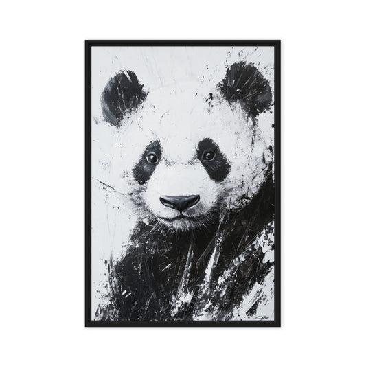 Panda Minimalist Art Framed Canvas
