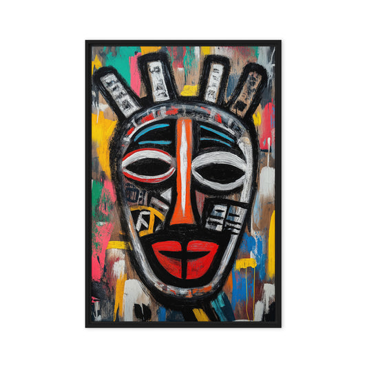 African Mask African Art Framed Canvas