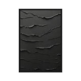 Black Minimalist Textured Art Framed Canvas