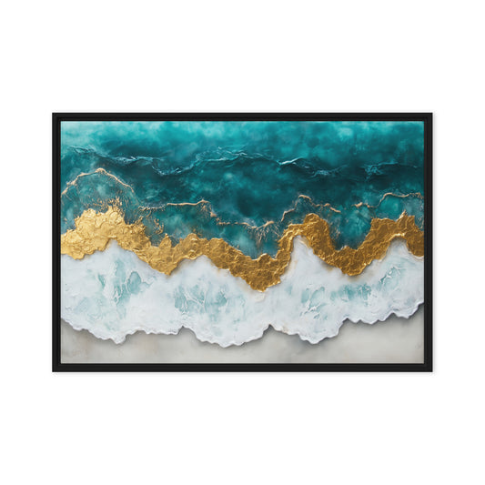 Ocean Arial View Modern Art Framed Canvas