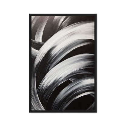 Black & White Brushstroke Art Digital Print