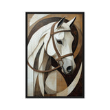 Horse Geometric Art Framed Canvas