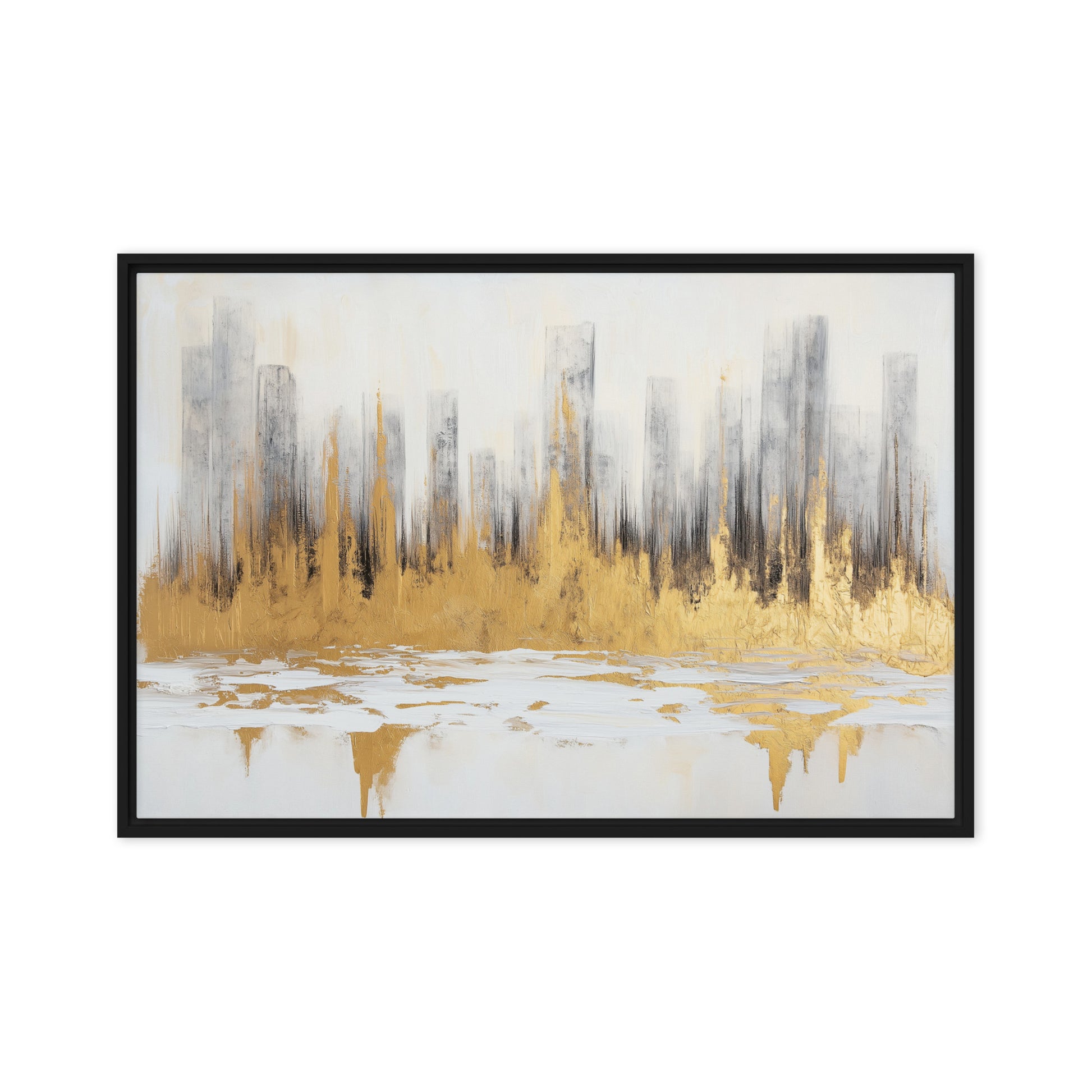 Cityscape Abstract Art Framed Canvas