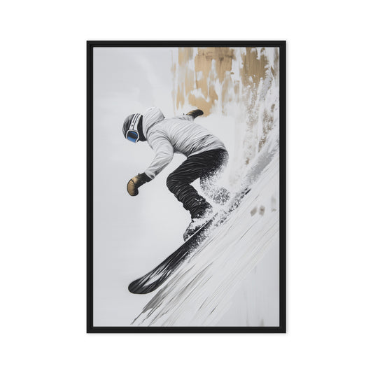 Snowboard Wall Art Framed Canvas