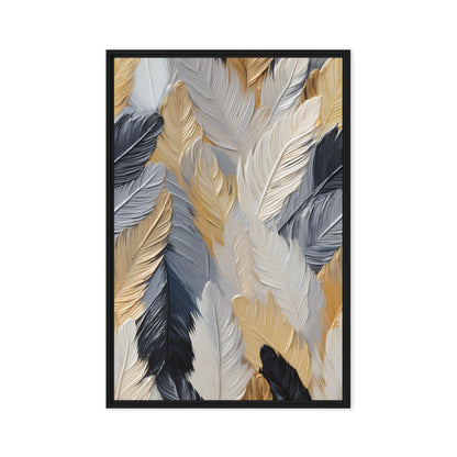 Colorful Feathers Impasto Art Digital Print