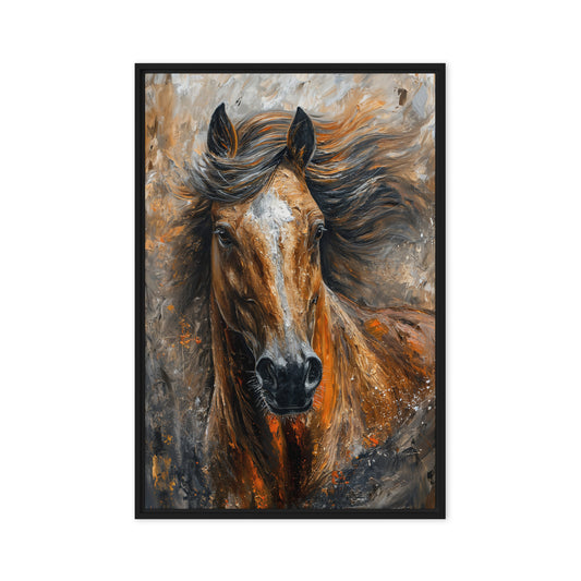 Majestic Brown Horse Framed Canvas