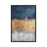 Navy Gold Grey Modern Art Framed Canvas