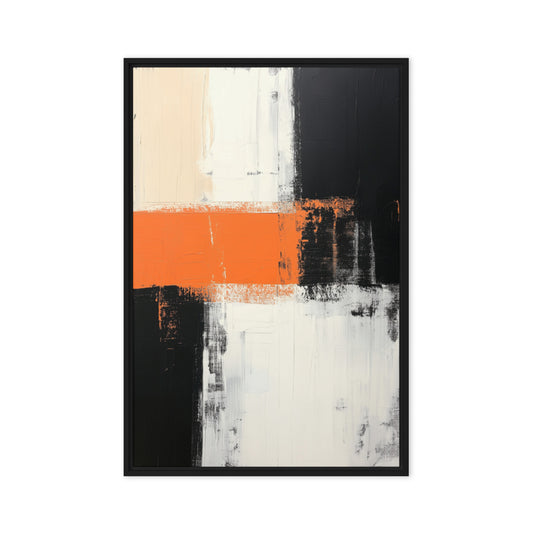 Black White Orange Modern Art Digital Print