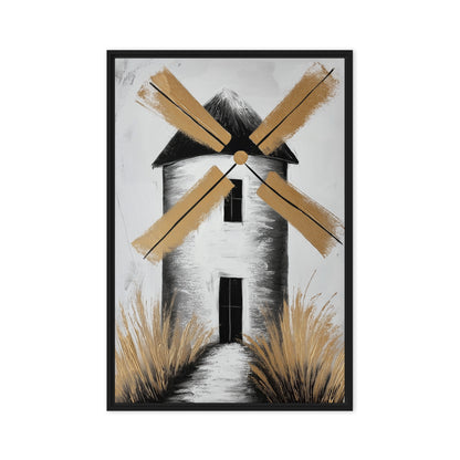 Windmill Landscape Art Digital Print - PaintFu