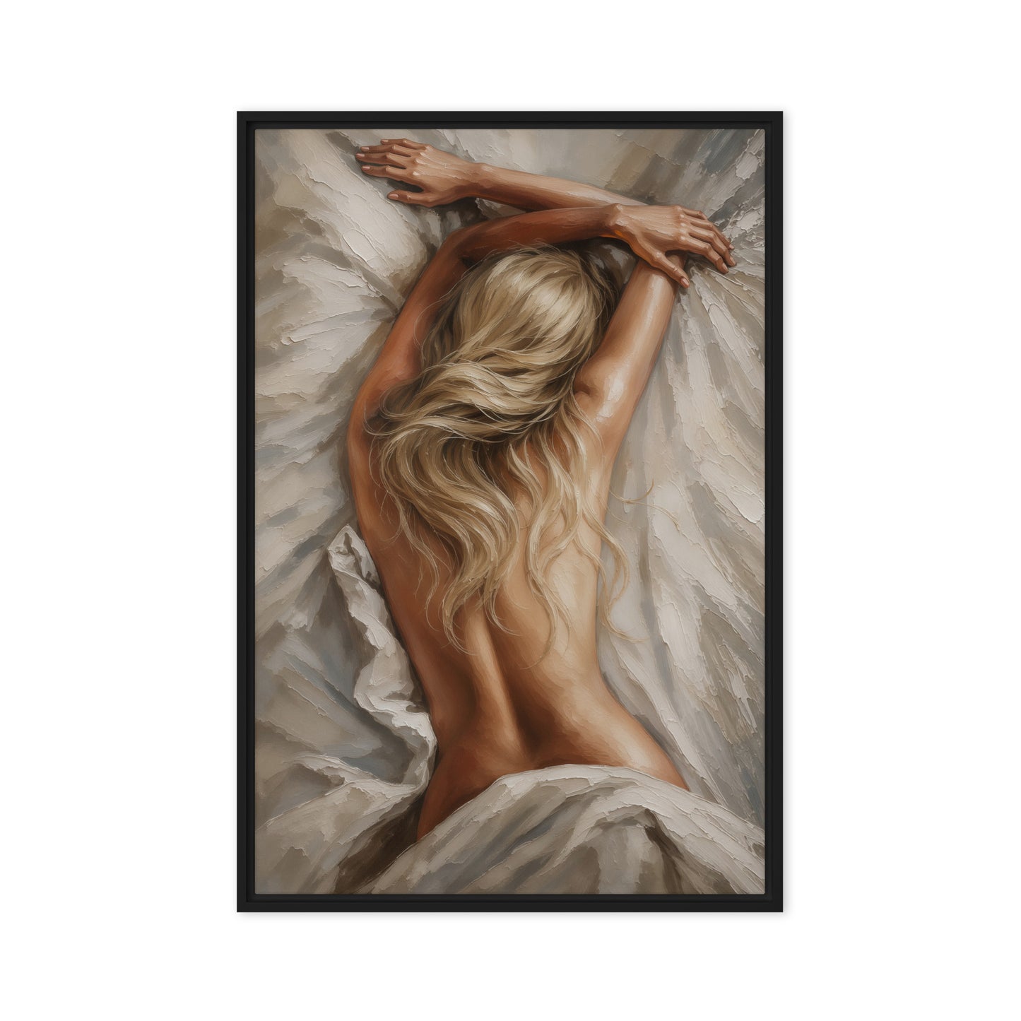 Beautiful Woman In Bed Sensual Art Digital Print - PaintFu