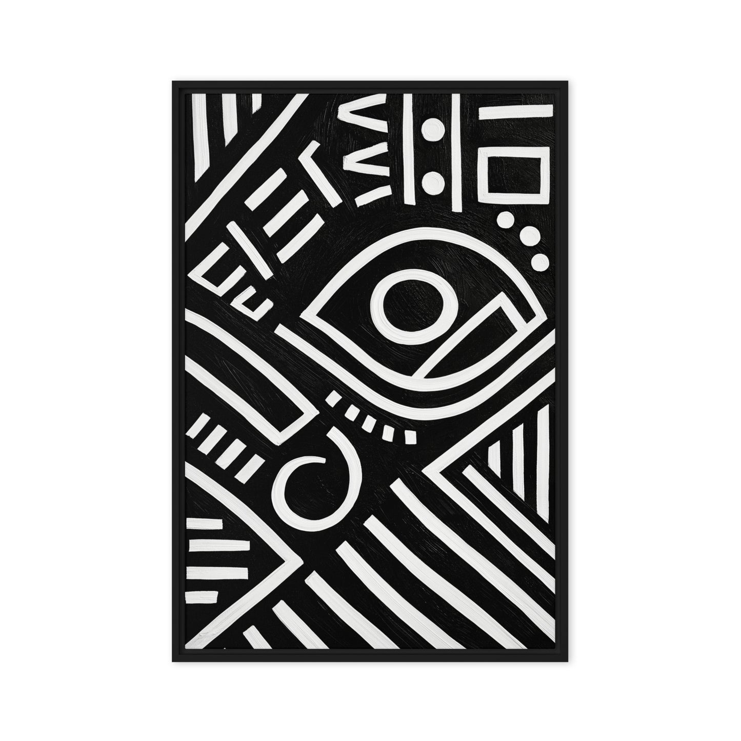 Black and White African Tribal Art Digital Print - PaintFu