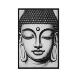Black and White Buddha Spiritual Art Framed Canvas - PaintFu