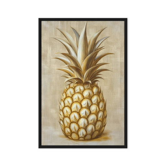 Golden Pineapple Modern Art Digital Print - PaintFu