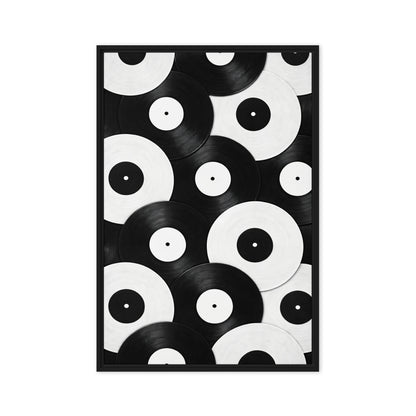 Black and White Vinyl Records Digital Print - PaintFu