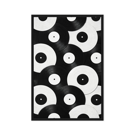Black and White Vinyl Records Digital Print - PaintFu