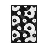 Black and White Vinyl Records Digital Print - PaintFu