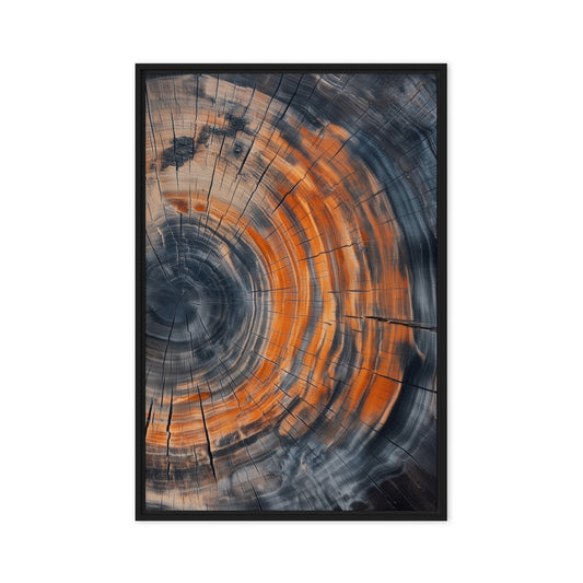 Tree Ring Scandinavian Art Framed Canvas - PaintFu