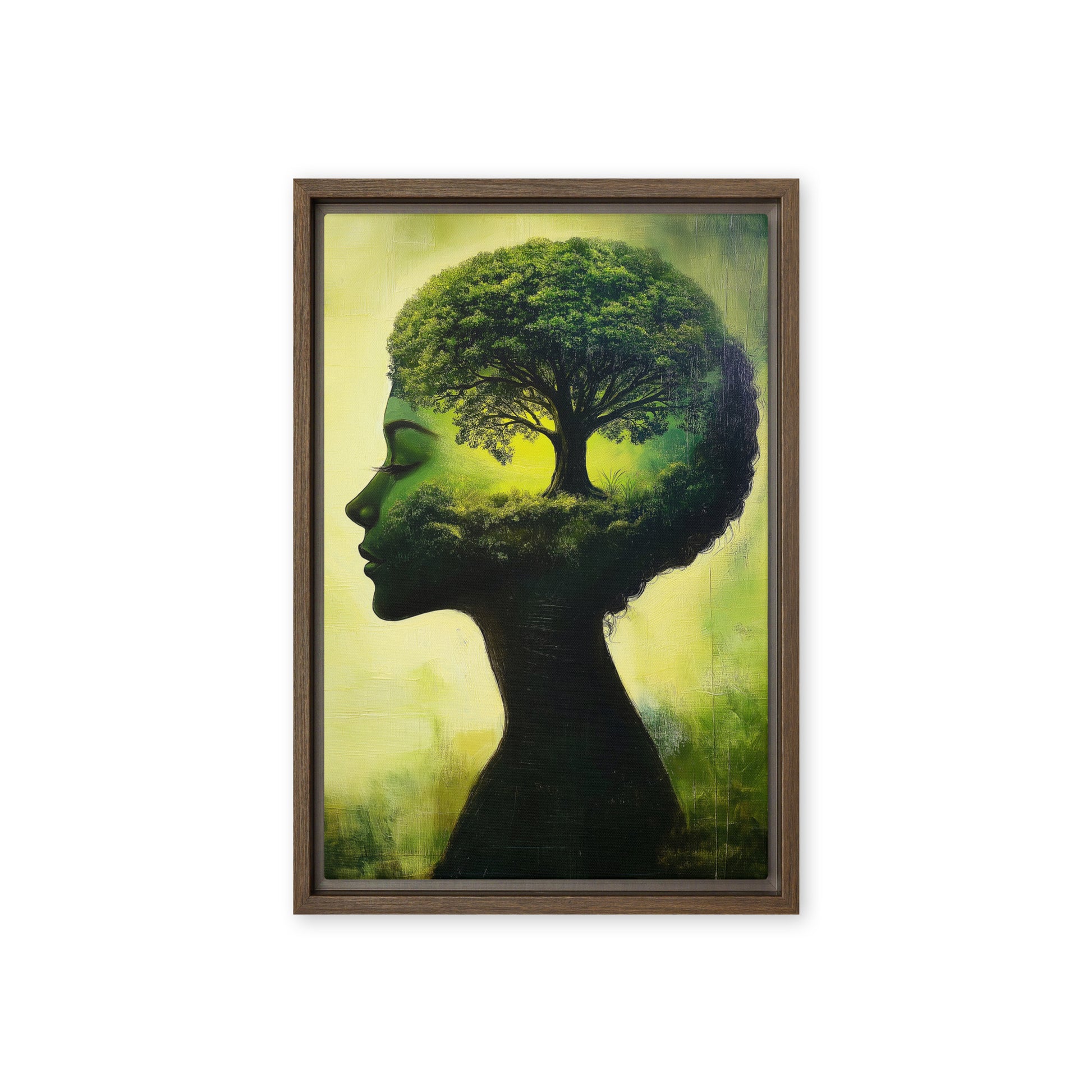 Woman Tree Surreal Art Framed Canvas