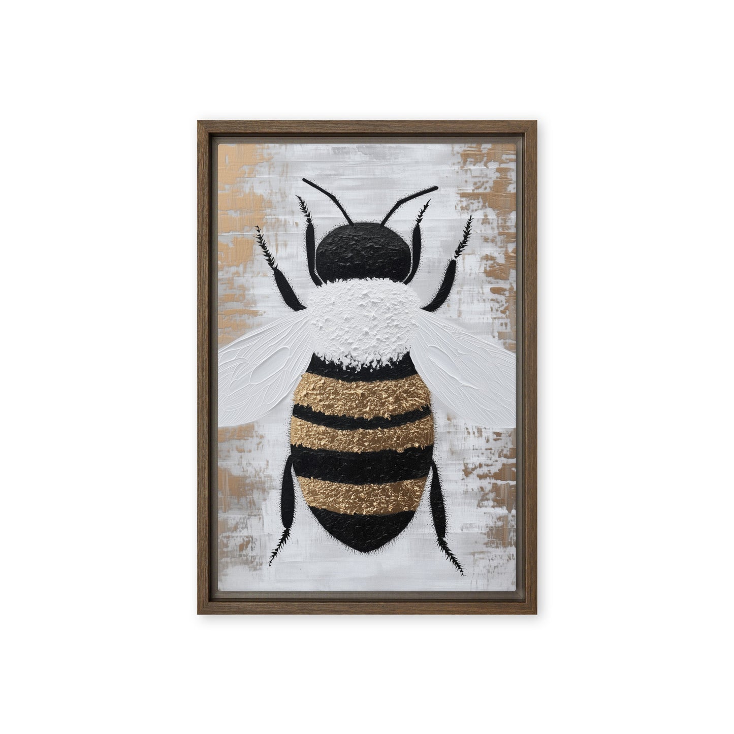 Bee Modern Art Framed Canvas