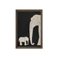 Elephant & Cub Minimalist Art Framed Canvas