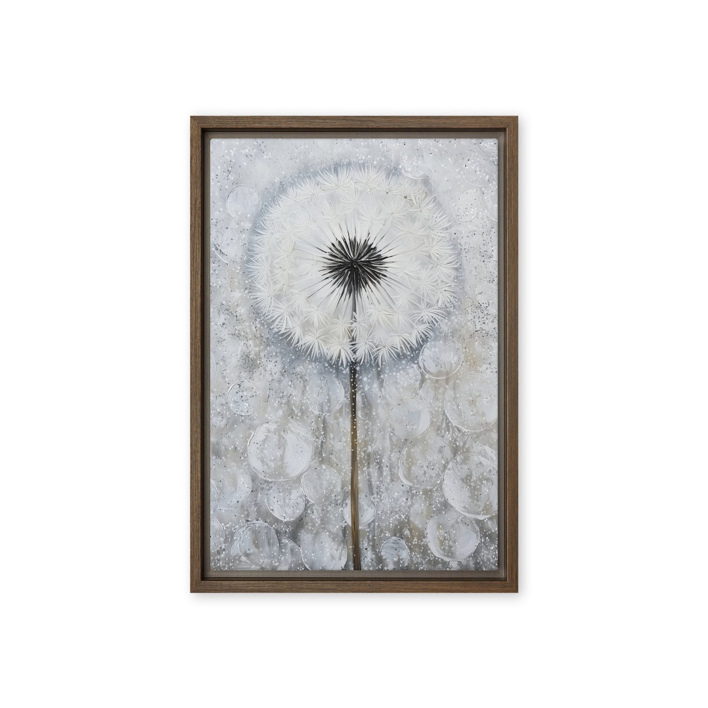 Dandelion Floral Art Framed Canvas