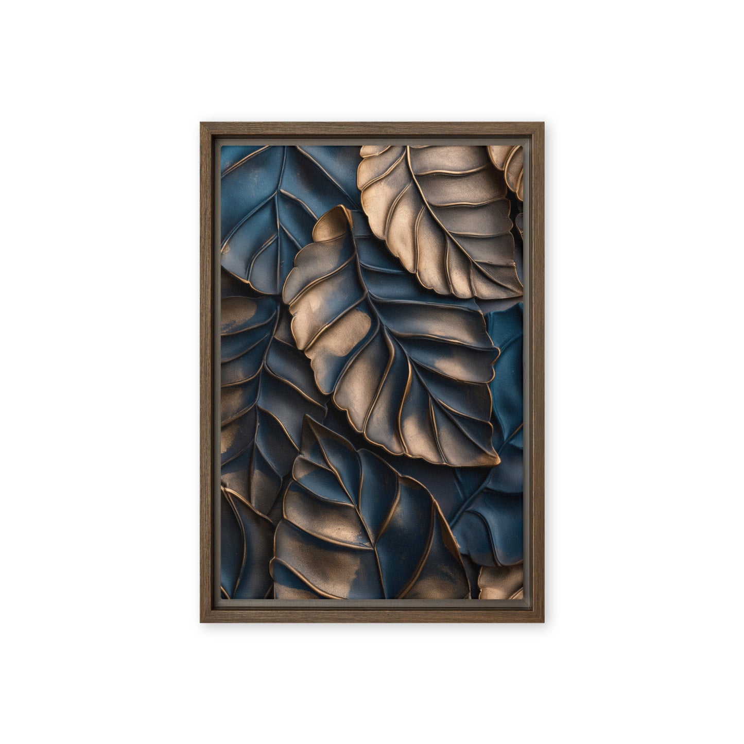 Autumn Leaves Floral Art Framed Canvas