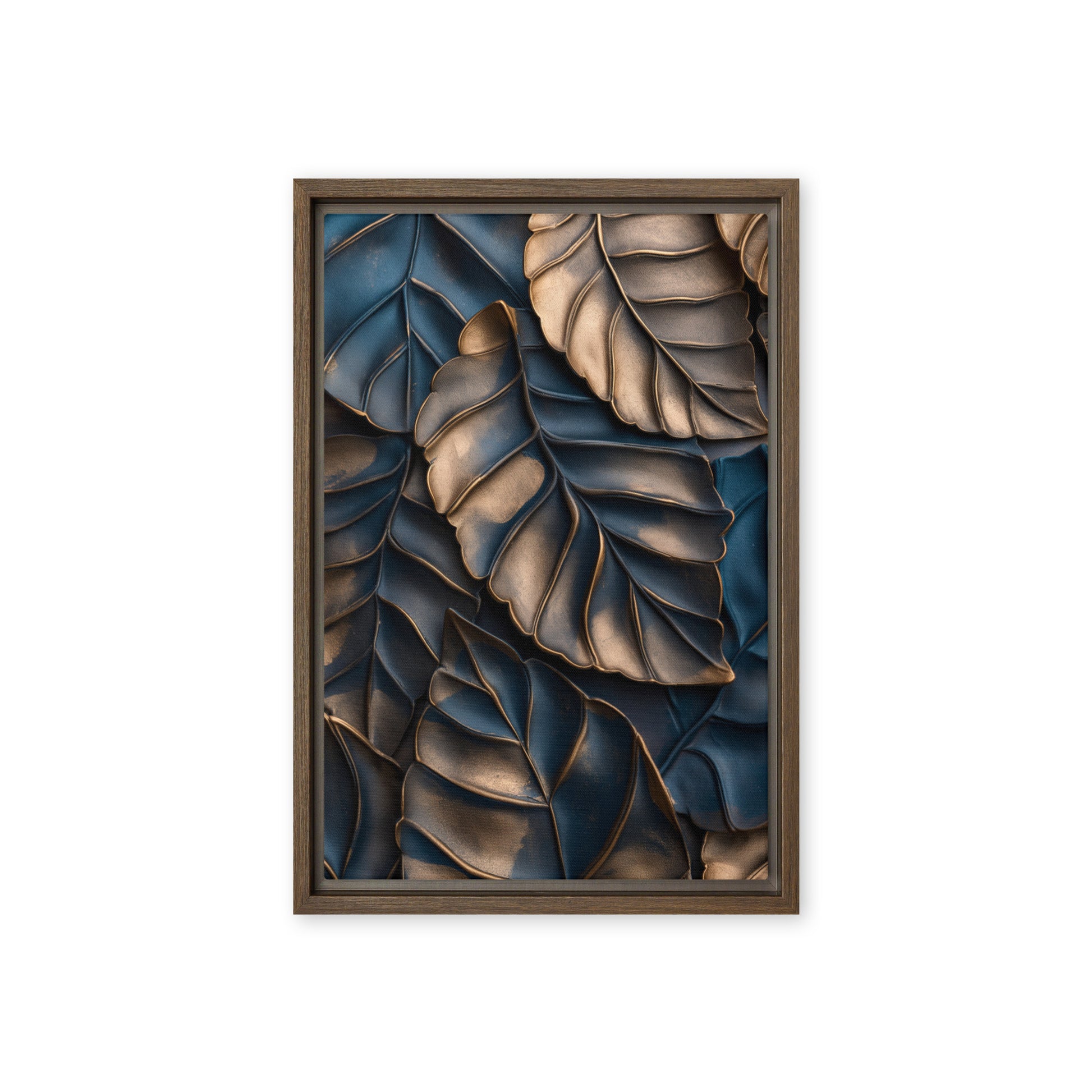 Autumn Leaves Floral Art Framed Canvas