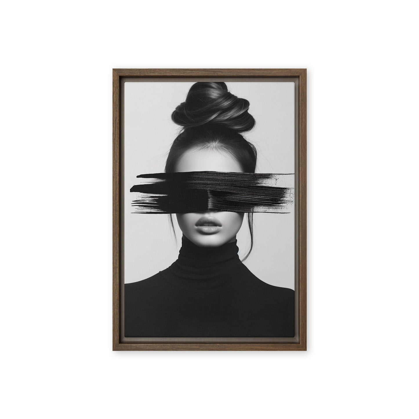 Woman Portrait Minimalist Art Framed Canvas