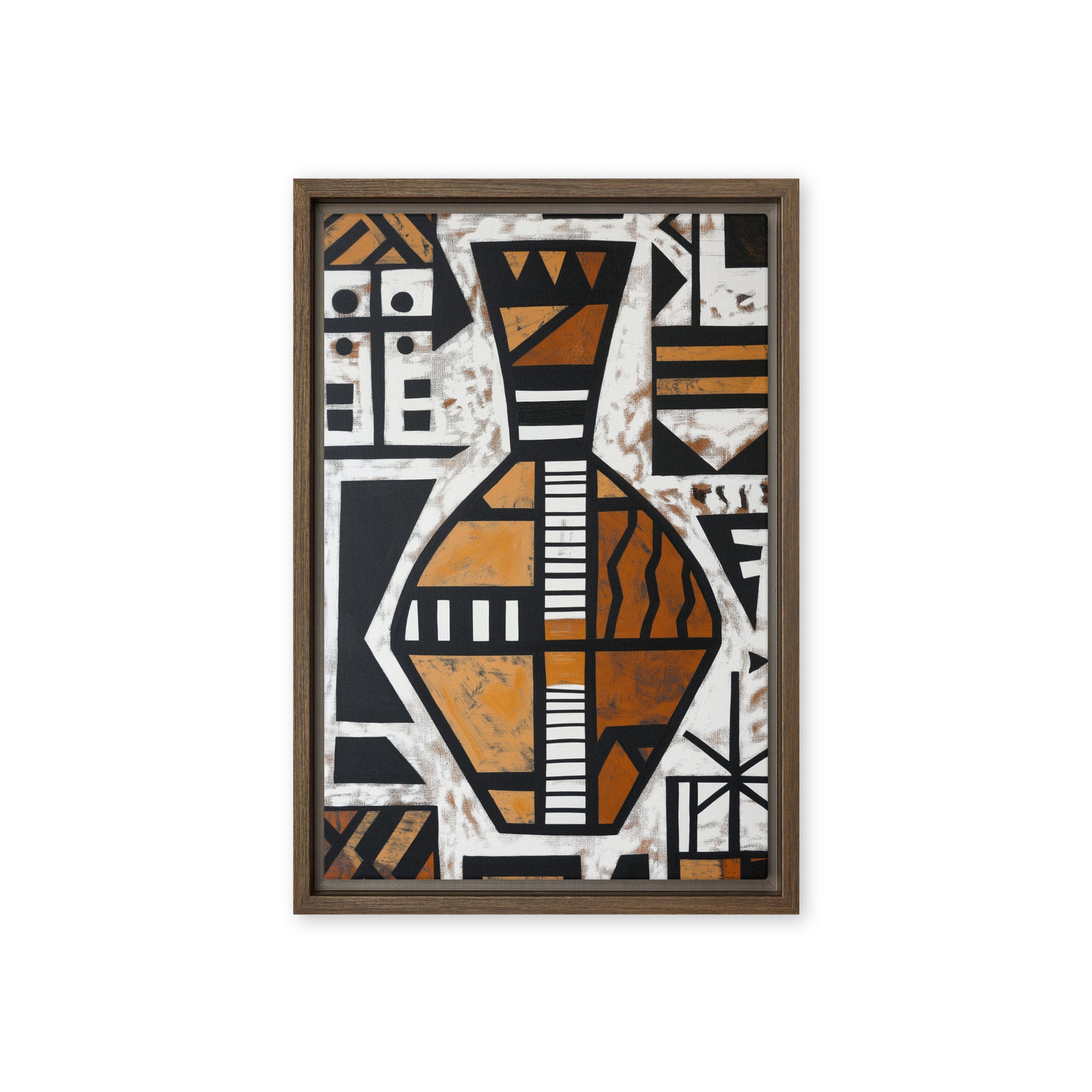 Vase African Abstract Art Framed Canvas