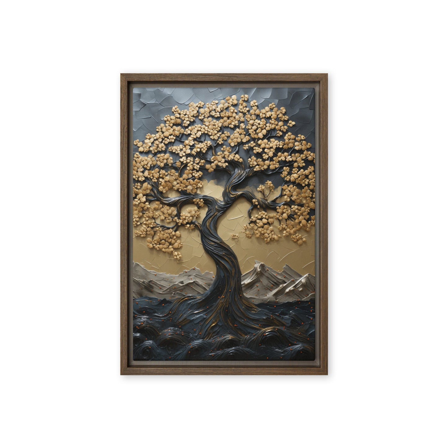 Tree Landscape Art Framed Canvas