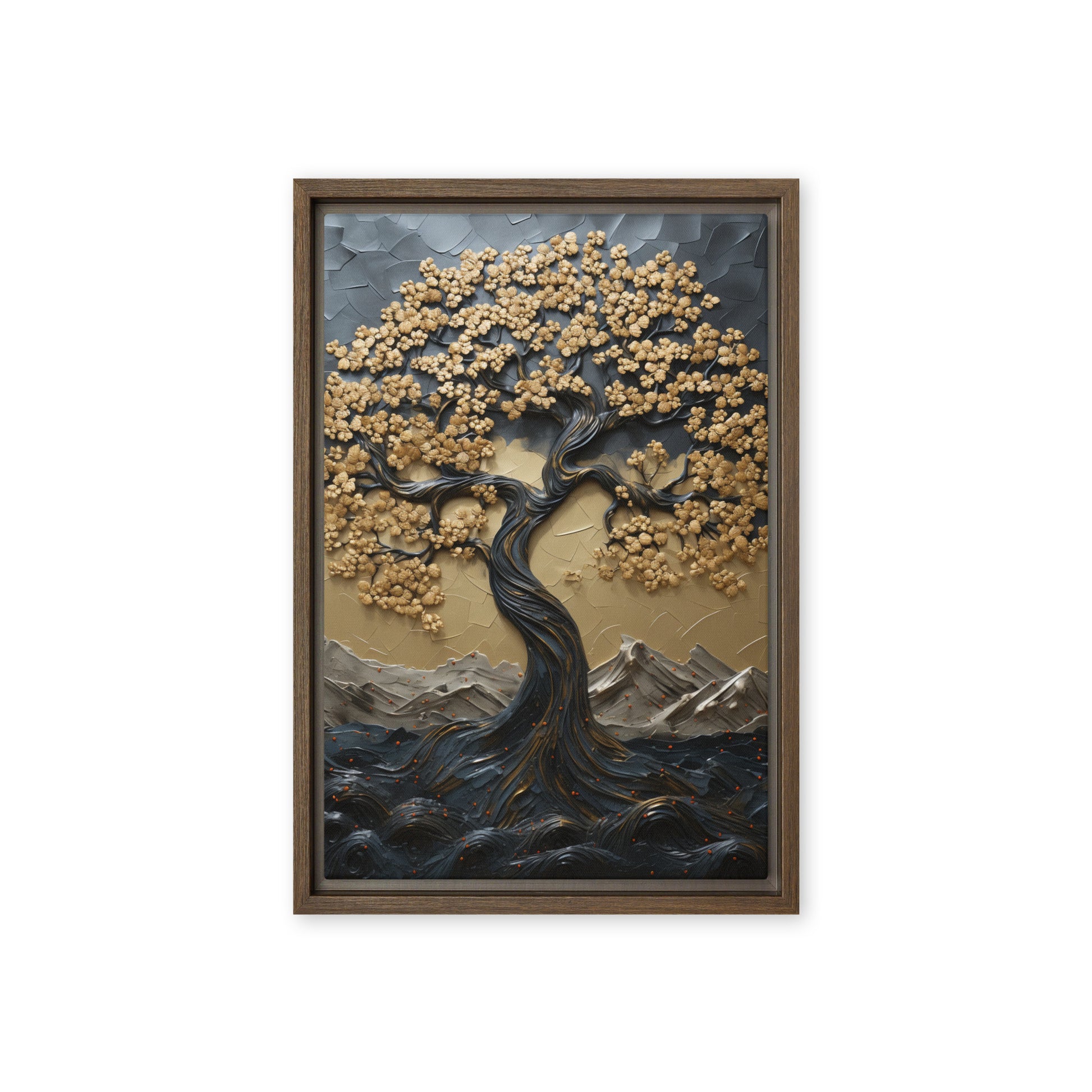 Tree Landscape Art Framed Canvas