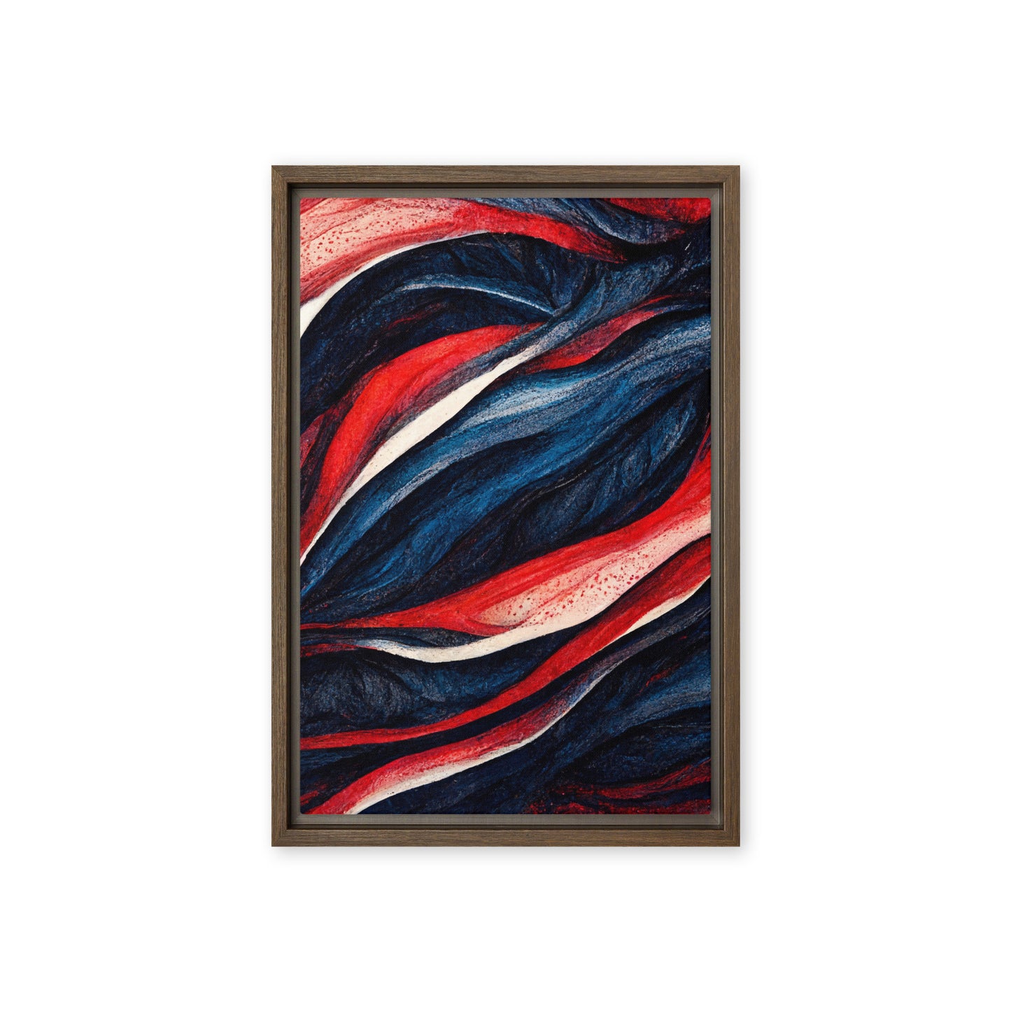 Navy Red Modern Art Framed Canvas