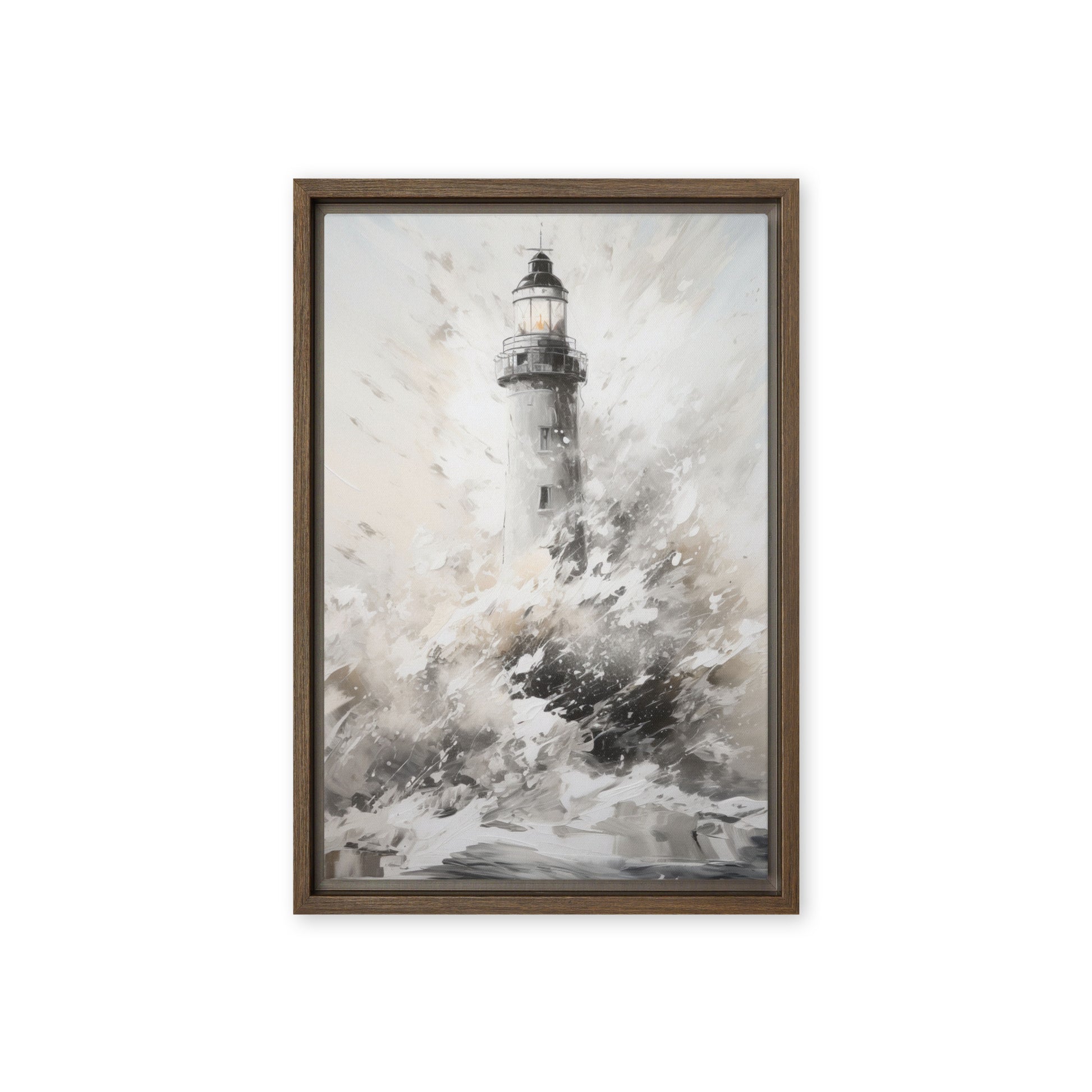 Lighthouse Nautical Art Framed Canvas
