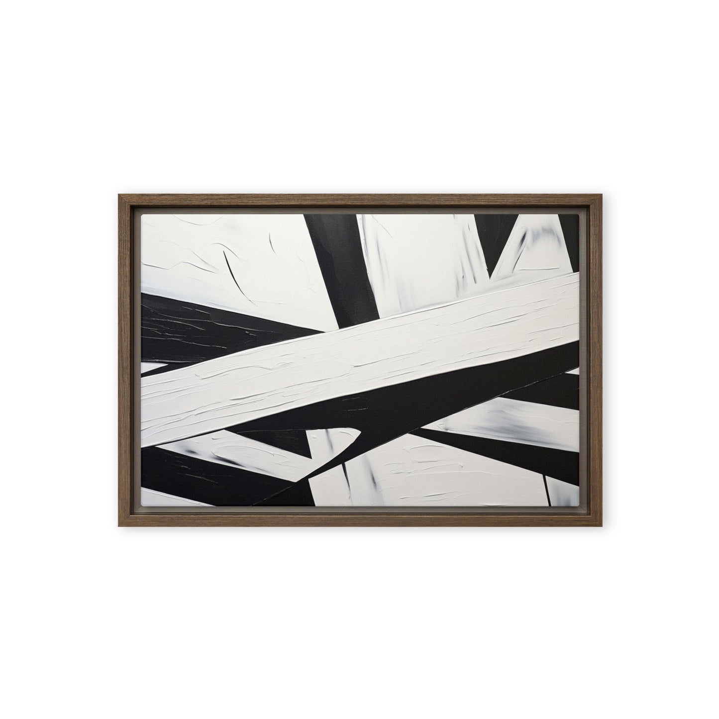 Black White Geometrical Art Framed Canvas
