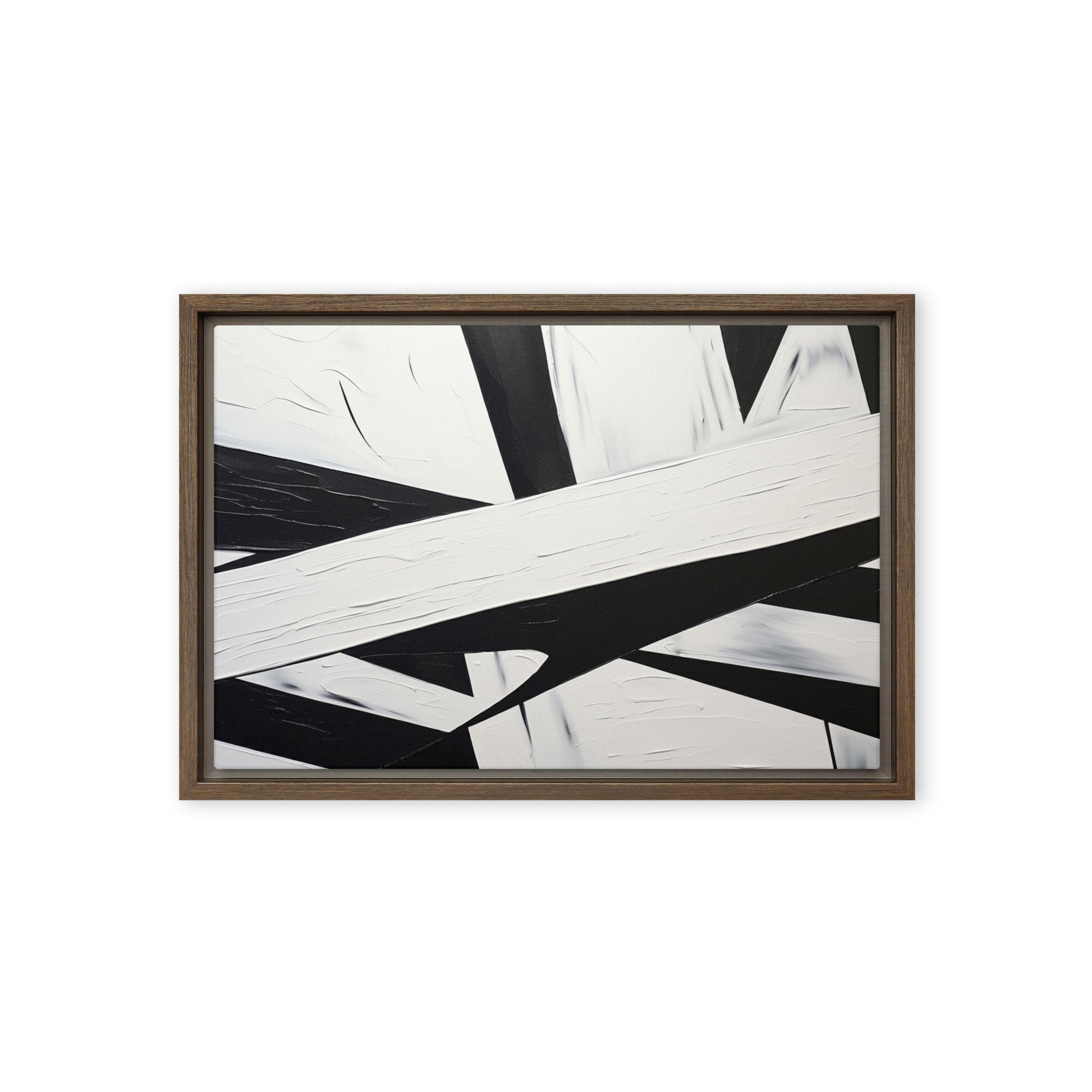 Black White Geometrical Art Framed Canvas