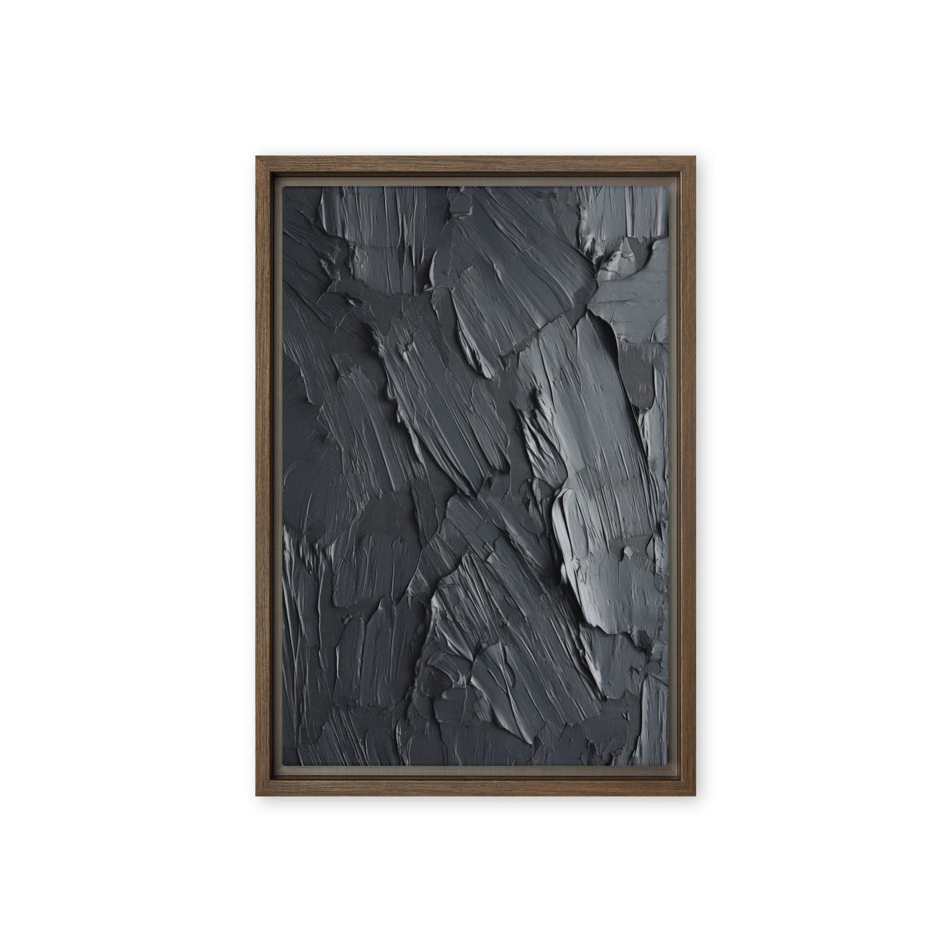Black Impasto Art Framed Canvas