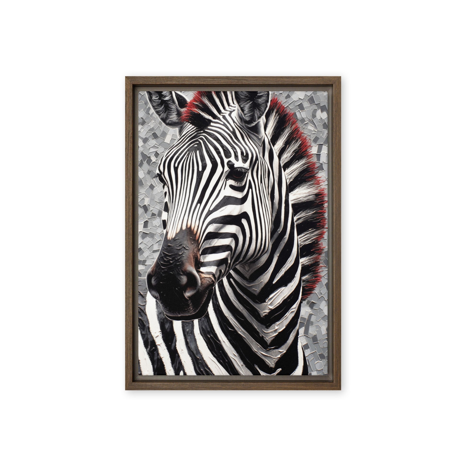 Zebra Modern Art Framed Canvas