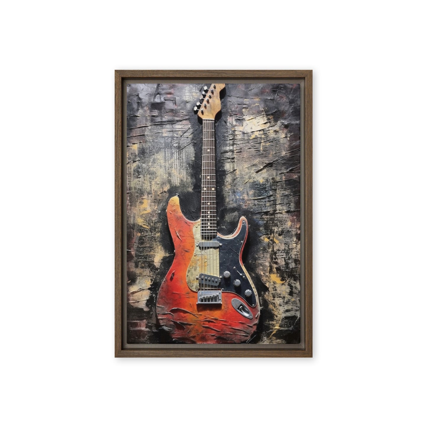 Guitar Music Art Framed Canvas