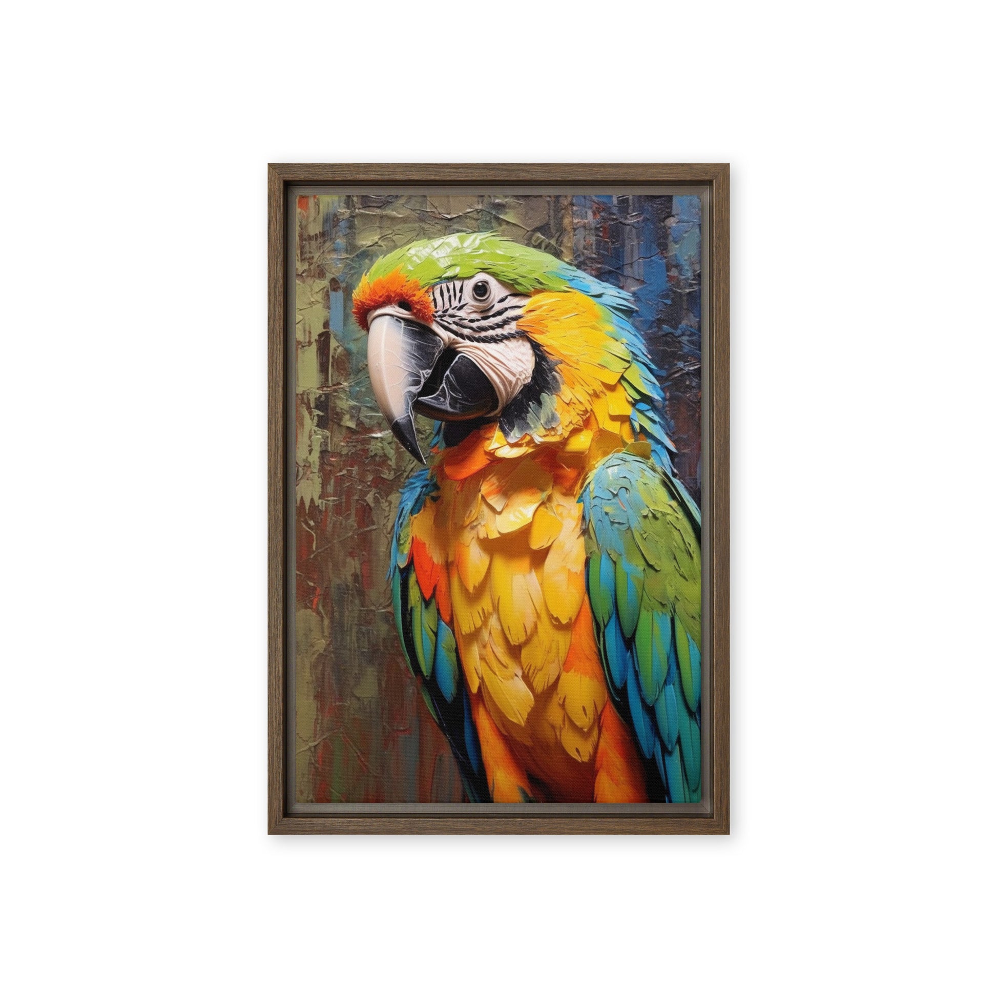 Colorful Macaw Parrot Framed Canvas