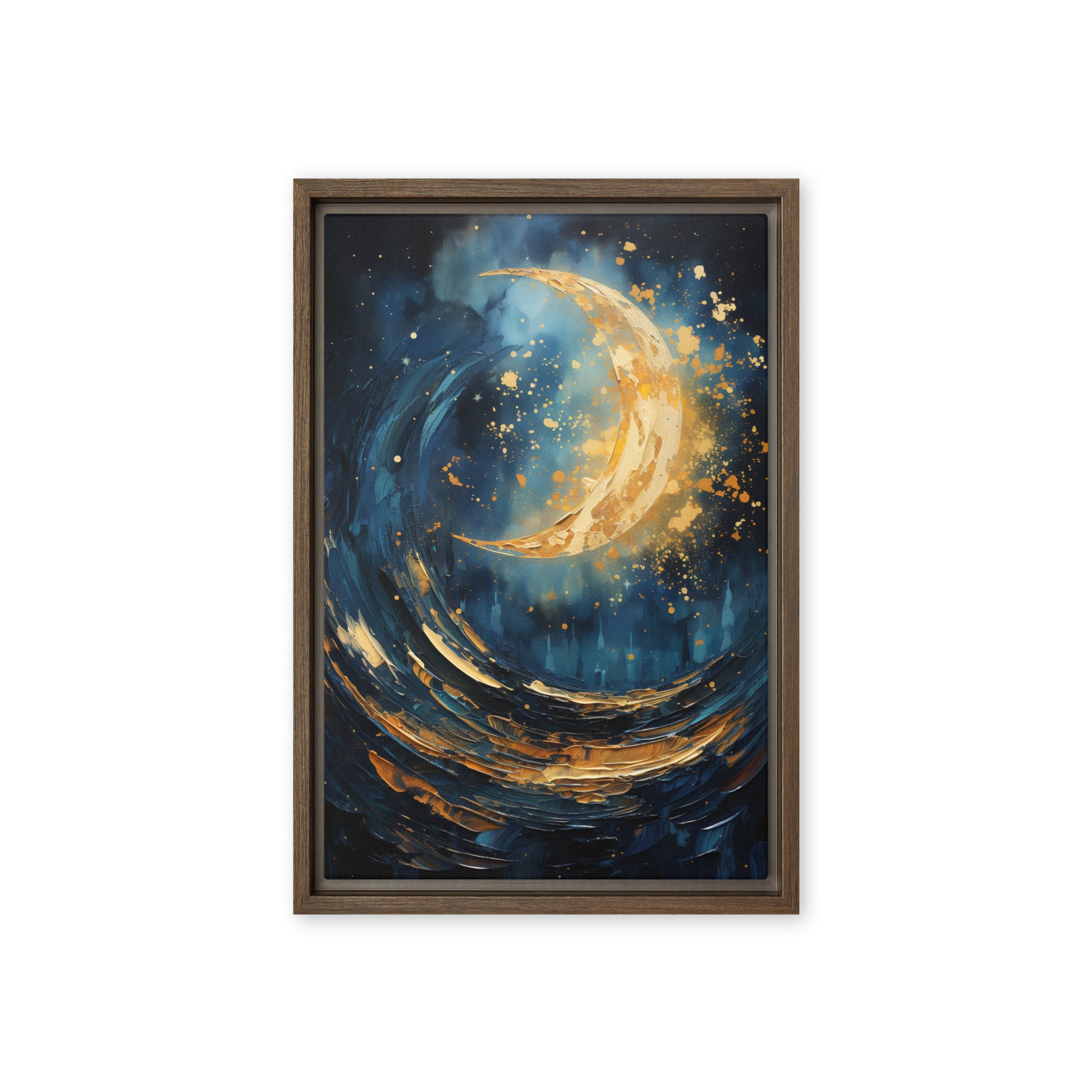 Moon Modern Art Framed Canvas