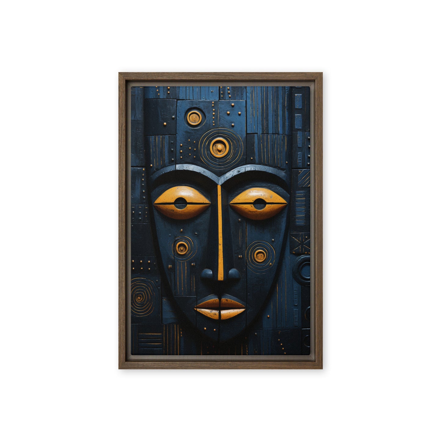 Tribal Mask African Art Framed Canvas