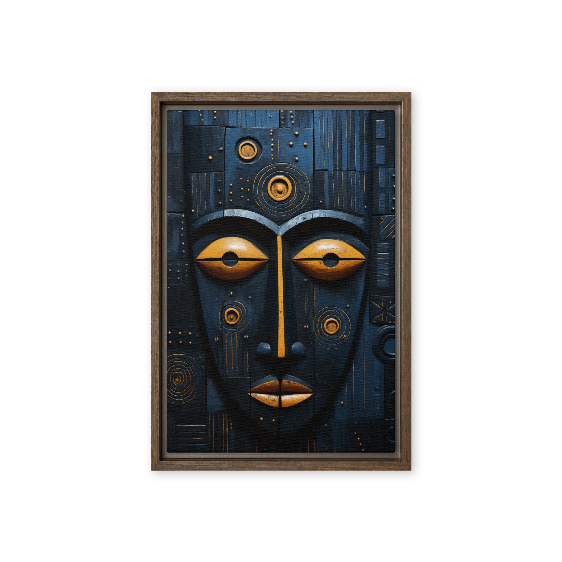 Tribal Mask African Art Framed Canvas