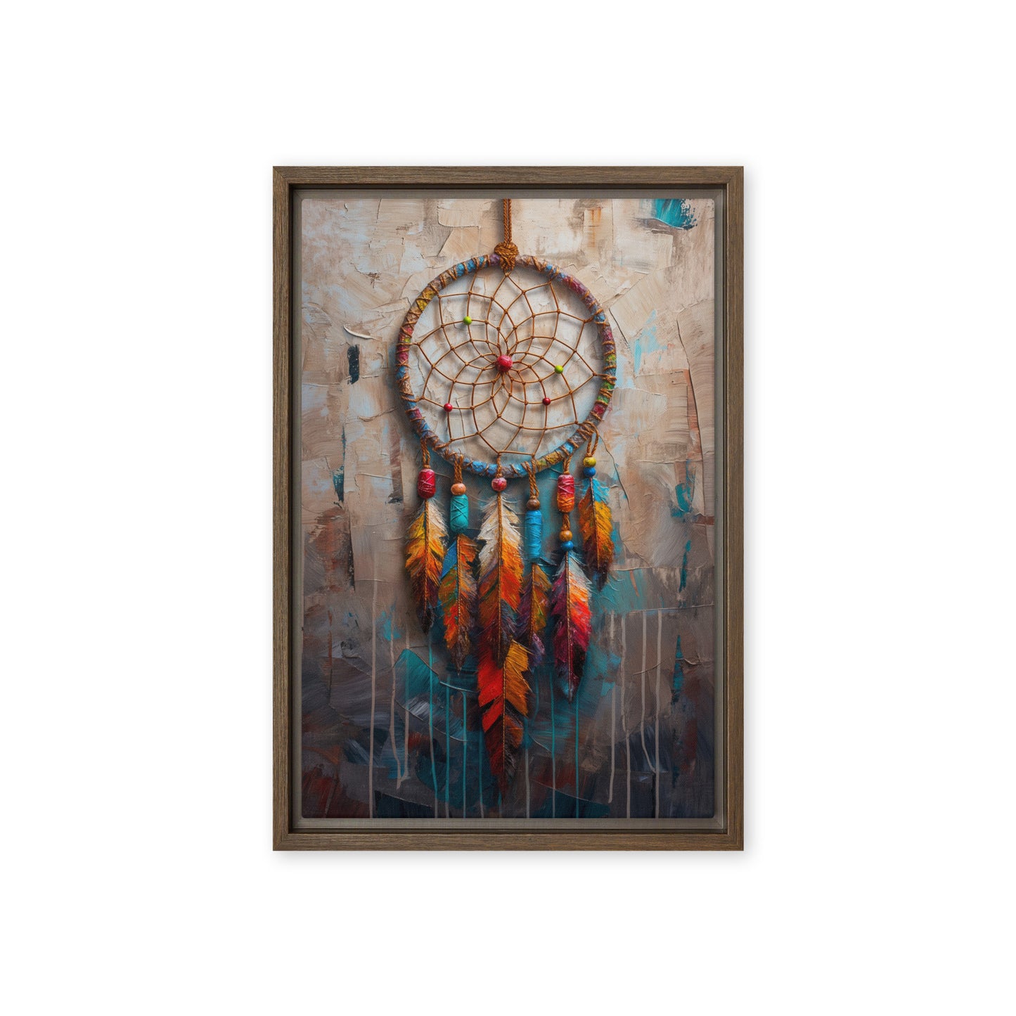 Dreamcatcher Native Art Framed Canvas