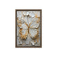 Butterfly White & Gold Modern Art Framed Canvas