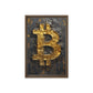 Bitcoin Black Gold Impasto Art Framed Canvas