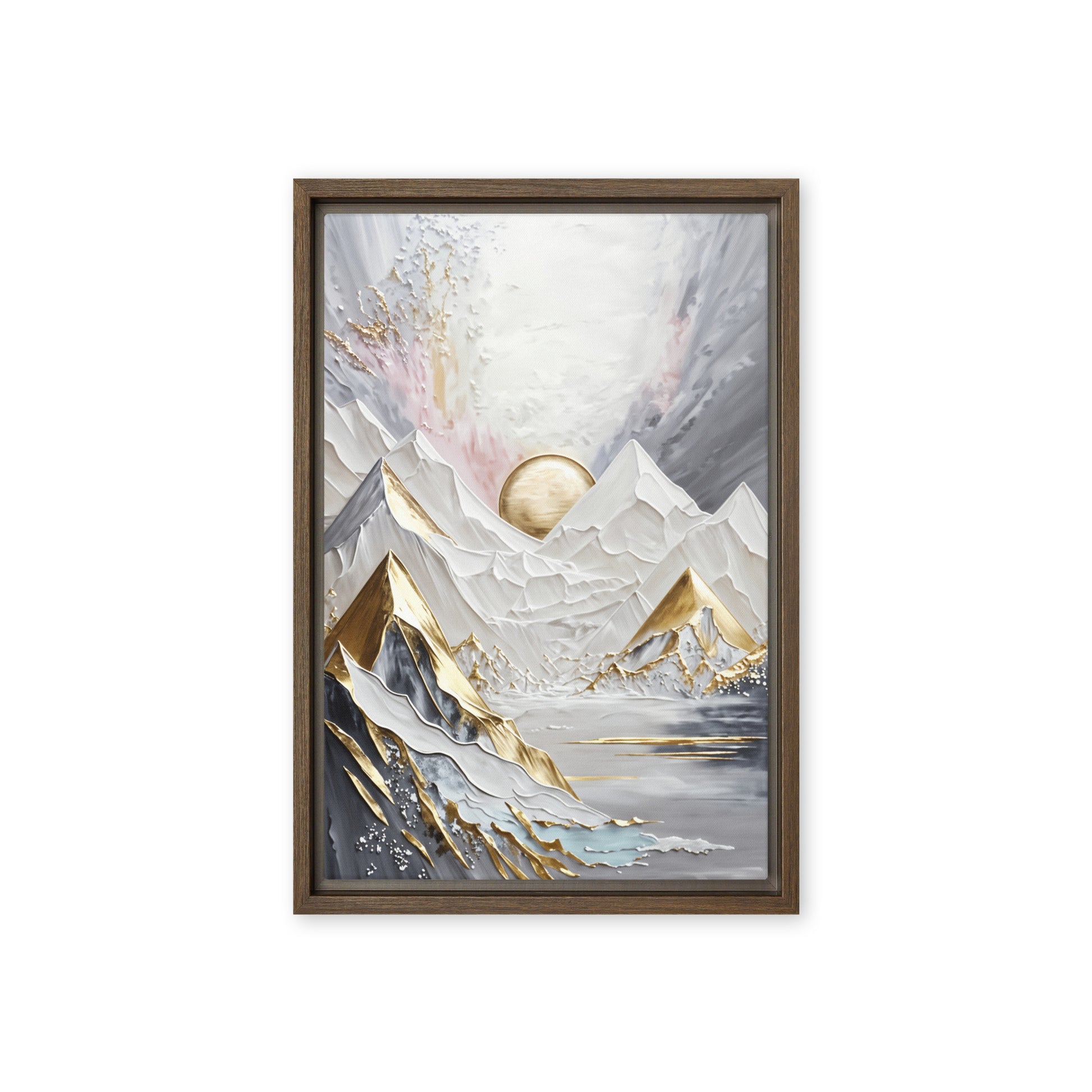 Majestic Mountains Landscape Art Framed Canvas