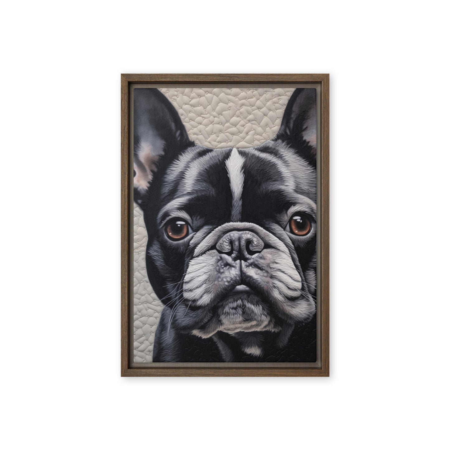 Cute French Bulldog Framed Canvas