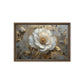 White and Gold Flowers Floral Art Framed Canvas