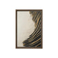 Wave White Black Gold Modern Art Framed Canvas