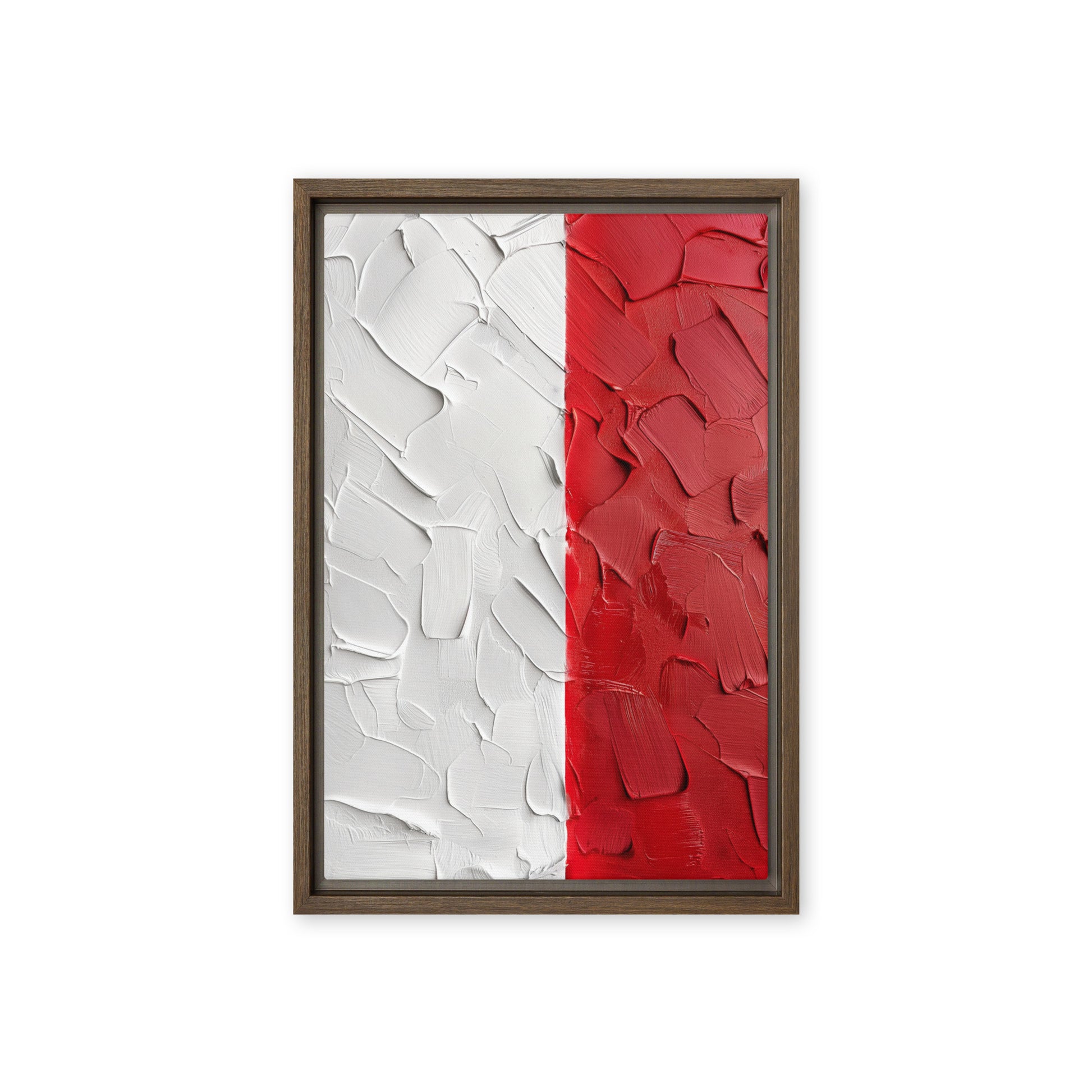 White Red Modern Art Framed Canvas